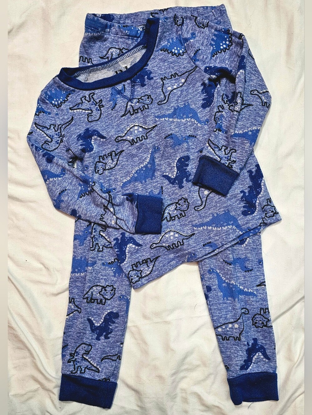Size 5 Essentials Blue Dinosaur Long Sleeve Pajama Set